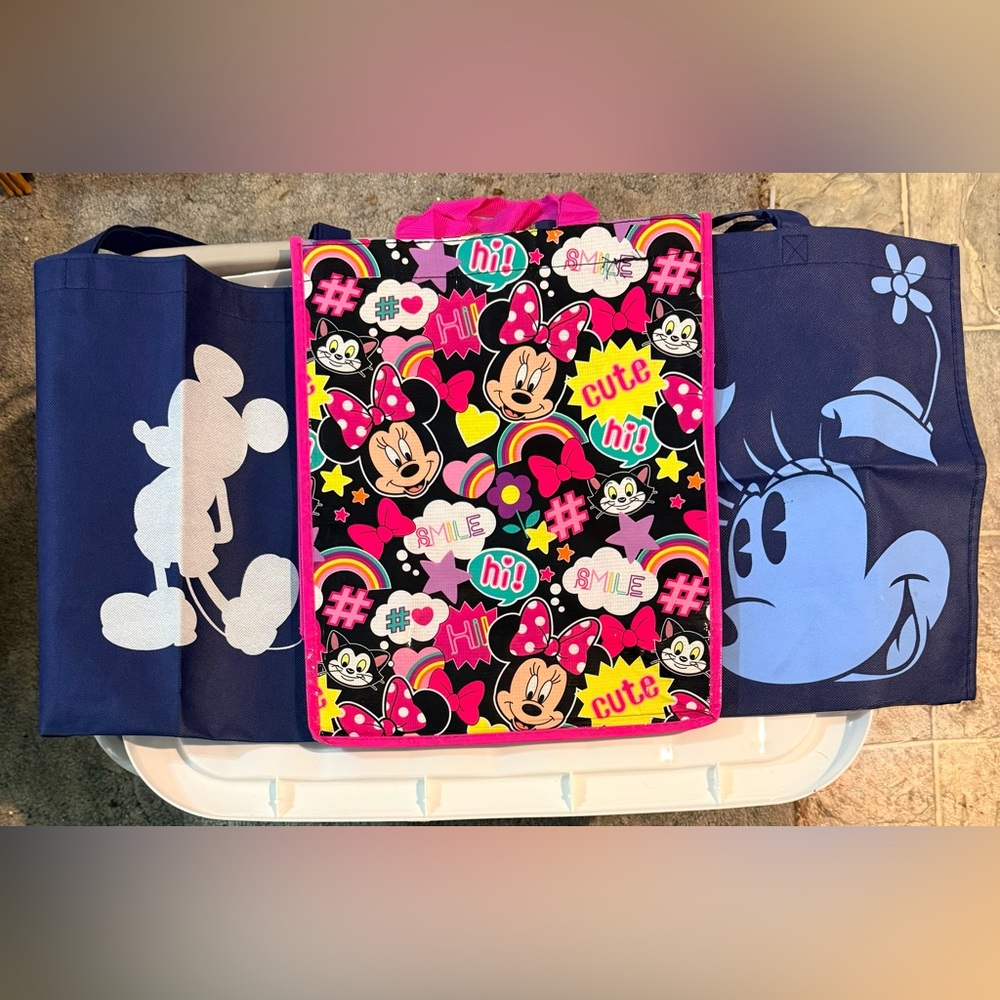 Disney Store Reusable Shopping Tote Bags, Set of 3